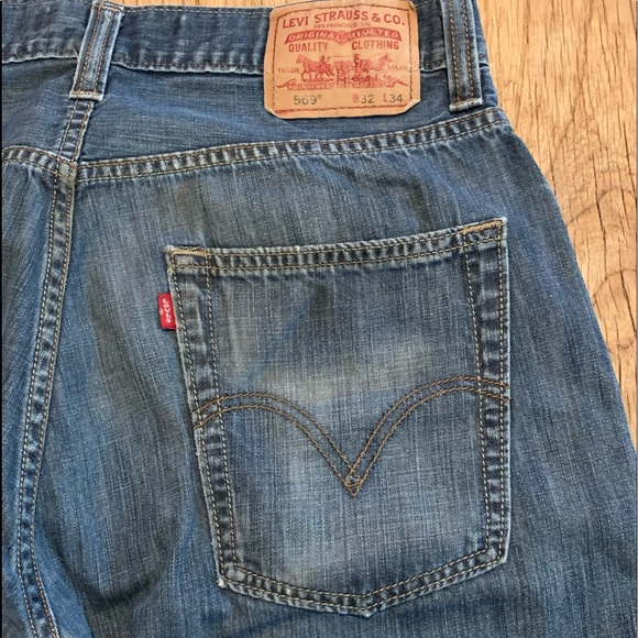 VINTAGE LEVIS Jeans 569 Loose Straight Fit Dark Wash Red Tab - Picture 2 of 6